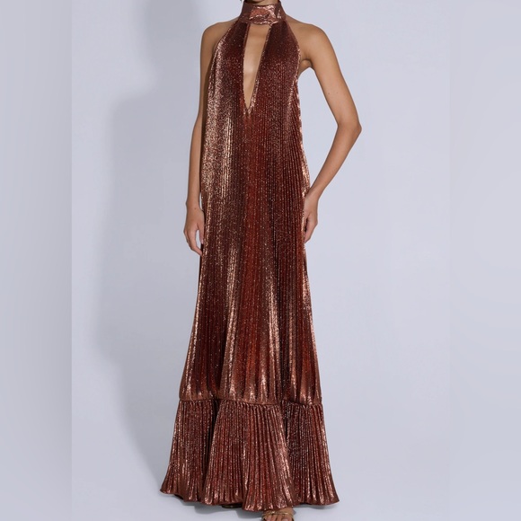 L’Idee Dresses & Skirts - L’IDEE LIBERTIE GOWN - BRONZE GLITTER NWT US SIZE S/4